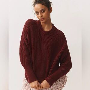 NEW Anthropologie Pilcro Crew-Neck Waffle Sweater